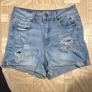 Aeropostale Light Blue Distressed Jean Shorts